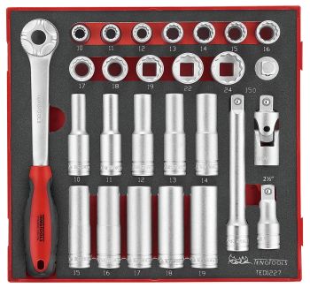 Teng Tools TED1227 27 Piece 1/2" Drive EVA Socket Set