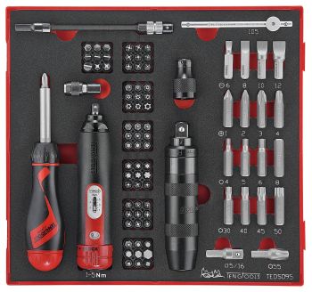 Teng Tools TEDSD95 95 Piece EVA Torque Screwdriver Impact Driver & Bit Set