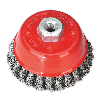 Sealey TKCB100 Twist Knot Wire Cup Brush ⌀100mm M14 x 2mm