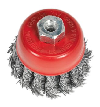 Sealey TKCB652 Twist Knot Wire Cup Brush ⌀65mm M10 x 1.25mm