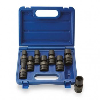 SET08US - ISS 9 Piece 1/2" Drive Metric Regular Universal Joint Socket Set