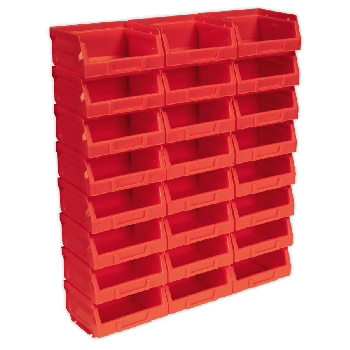 Sealey TPS124R Plastic Storage Bin 105 x 85 x 55mm Red Pack of 24