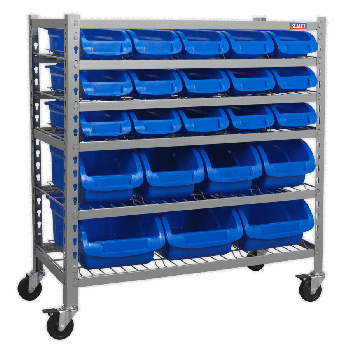 Sealey TPS22 Mobile Bin Storage System 22 Bins