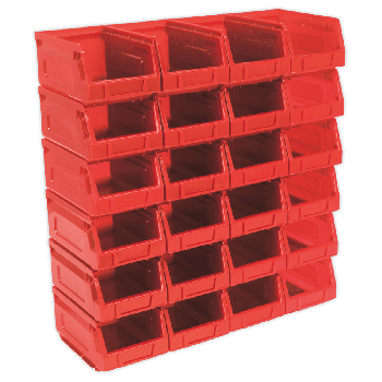 Sealey TPS224R Plastic Storage Bin 105 x 165 x 85mm Red Pack of 24