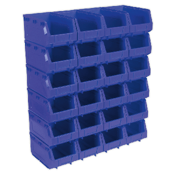 Sealey TPS324B Plastic Storage Bin 150 x 240 x 130mm Blue Pack of 24