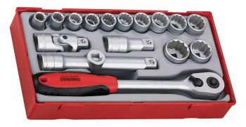 Teng Tools TT1218 18 Piece 1/2" Drive 12 Point Socket Set