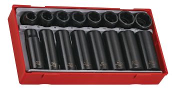 Teng Tools TT9116 16 Piece 1/2" Drive ANSI Impact Socket Set
