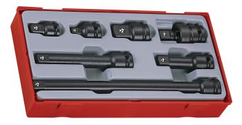 Teng Tools TT9207A 7 Piece 1/2" Drive Automotive ANSI Impact Socket Accessory Set