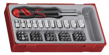 Teng Tools TTMDRT64 64 Piece Angled Ratcheting Bits Driver Set