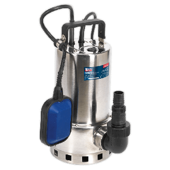 Sealey WPS225A Submersible Stainless Water Pump Automatic Dirty Water 225ltr/min 230V